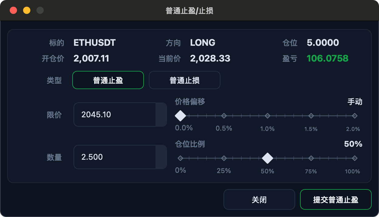 标准止盈止损